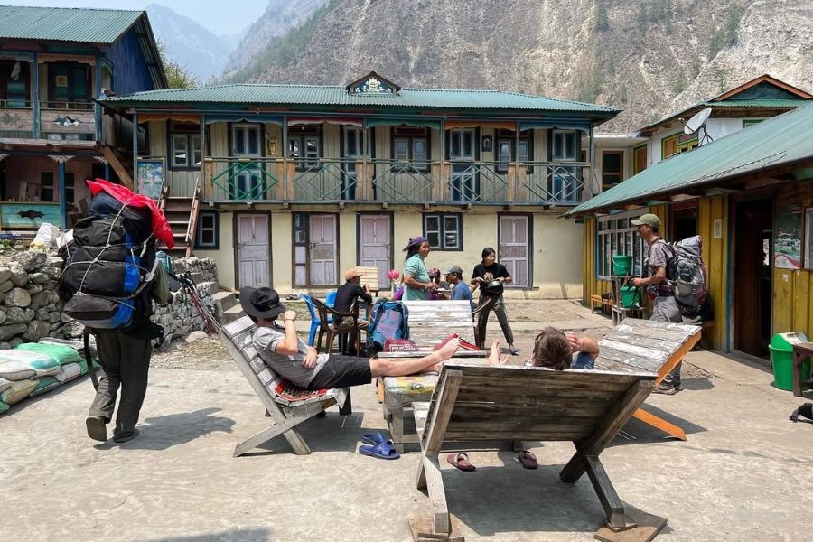 Namrung Village teahouse - Manaslu Circuit Trek